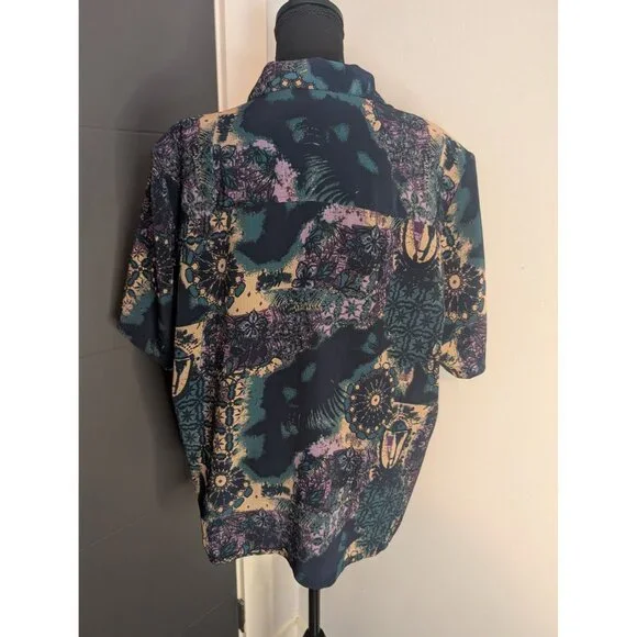 Donkenny Classics Multicolor Abstract Print Short Sleeve Button-Up Shirt Size XL - Picture 3 of 6